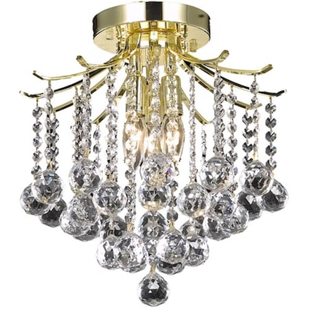 Cling 12 in. Amelia 3 Lights Flush Mount Ceiling Light; Gold CL2955349